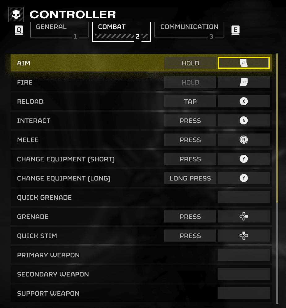 Helldivers 2 Controller Layout